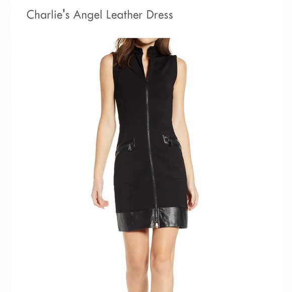 Sentimental NY - Charlie's Angel “Leather” Dress sz 8 - Picture 4 of 7